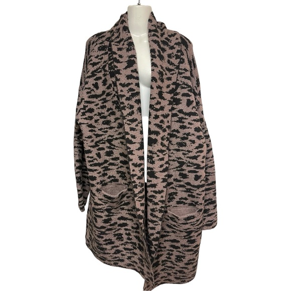 CALIA Women's Knit Cardigan Coatigan Oversized Chunky Size 2XL XXL Animal Print - Picture 2 of 7